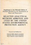 Supplement to the Fifteenth Edition of Standard Methods for the Examination of Water and Wastewater